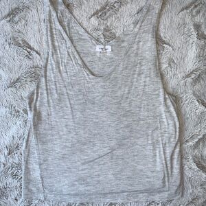 Lime Blue - Light Gray Scoop Neck Tank Top